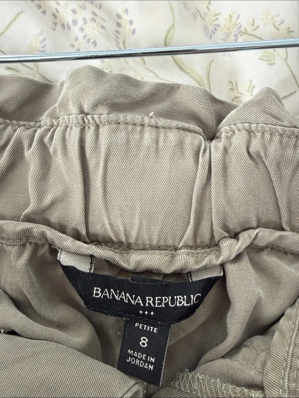Banana Republic Olive Green Cargo Paperbag Waist Pants with Belt
